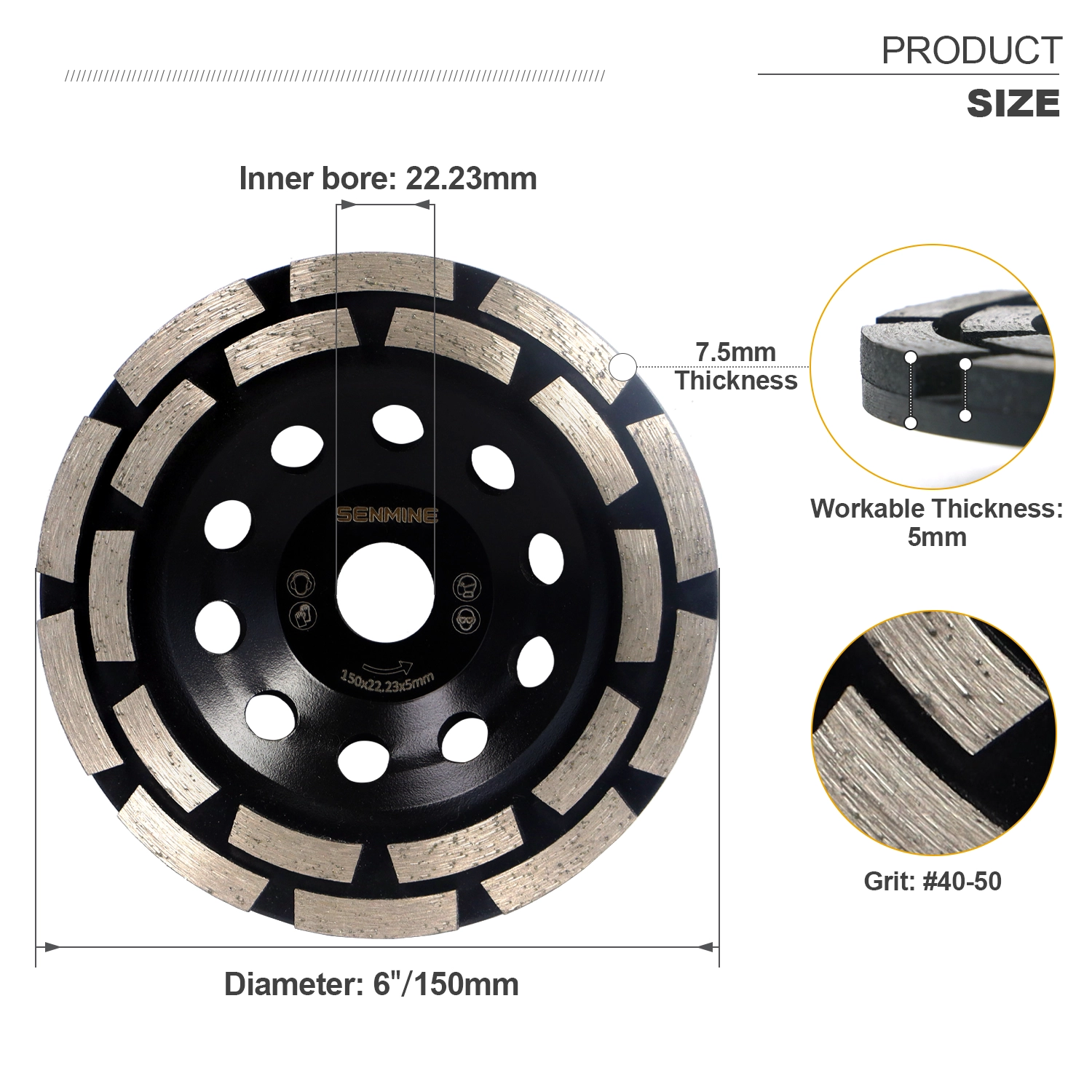 Diamond Grinding Cup Disk 8 1 11